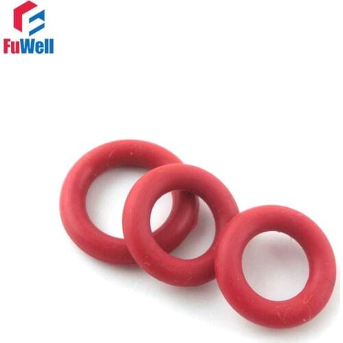 100pcs 4mm Thickness Red Silicon Rubber O-ring Gasket 15/16/17/18/19/20/21/22/23/24mm OD O Rings Seals Washers Grommets