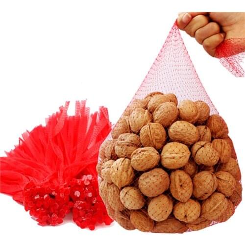 100 Pcs Fruit And Vegetable Packaging Net Nylon Woven Mesh Bag Eco-friendly Thickened Shopping Bag Gardening Network