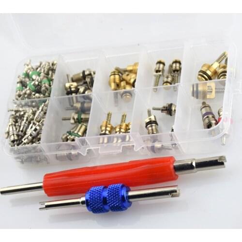 102pcs A/C System Schrader Valves With Remover Tool Kit For R12/ R134A HVAC