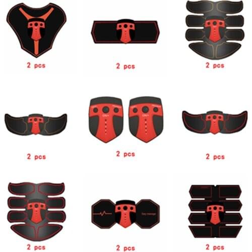 2pc Replacement Muscle Stimulator EMS Figure Slimming Machine Weight lossing Tens Exercise Slim Belt Rechargeable Part Red