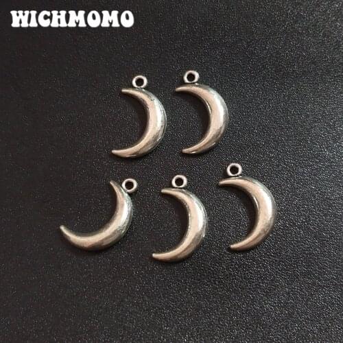 20pcs 18*5MM Zinc Alloy Moon Charms Pendants For DIY Jewelry Accessories Gifts