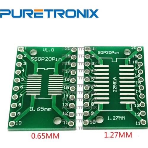 20pcs SOP20 SSOP20 TSSOP20 IC SMD to DIP Adapter 0.65/1.27mm