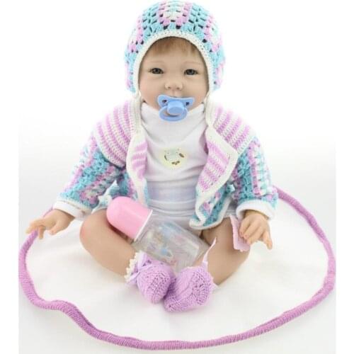 22"55cm Reborn silicone babies modeling menina bonecas handmade alive Dolls Reborn realistic vinyl newborn Xmas Gifts toys
