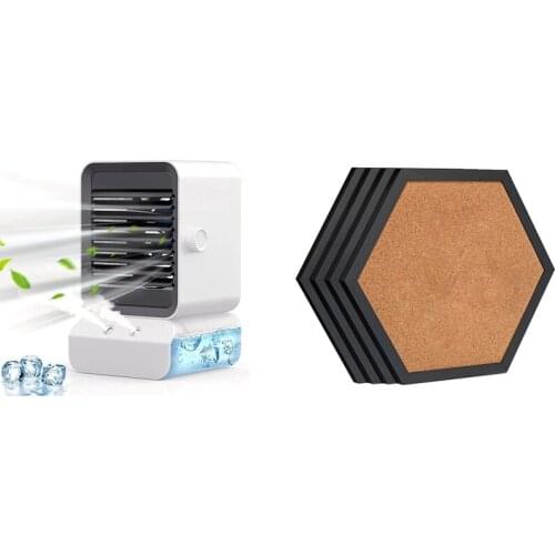 4 Packs Cork Board Pin Board, Cork Boards for Walls with Frame & 1set Mobile Air Conditioner Mini Air Cooler