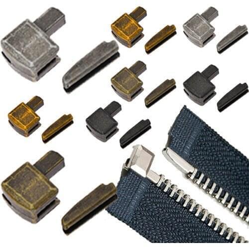5 Sets/Lot Metal Repair Zipper Stopper Open End DIY Sewing Zipper Repair Accessories For Clothes Replacement Kit