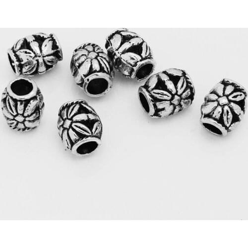 50pcs 2015 Antique Silver Tibetan Silver Column Spacers Beads for Jewelry DIY-10038658
