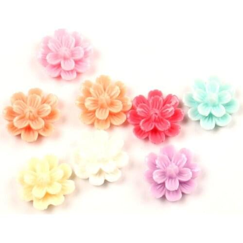 50Pcs Mixed 22x22mm Flower Resin Cabochon Flatback Decoration Crafts Embellishments For Scrapbooking Diy Accessories
