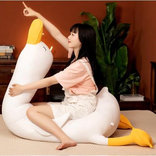 70-120cm Cute Soft Large Smile Duck With Daisy Plush Toys Stuffed Lovely Animals Pillow Doll For Girls Kids Birthday Gifts