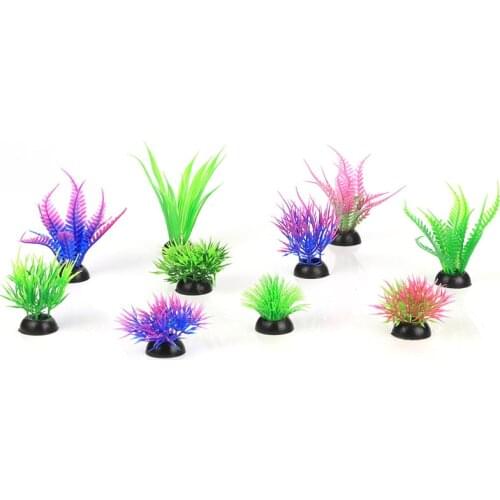 10PCS Artificial Plastic Water Plant Grass Aquarium Decorations Plants Fish Tank Grass Flower Ornament Decor Aquatic Accessories