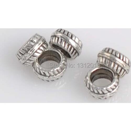 Free Shipping!DIY 50PCs Antique Silver Metal Alloy Spacers Beads 7mm YTC0014