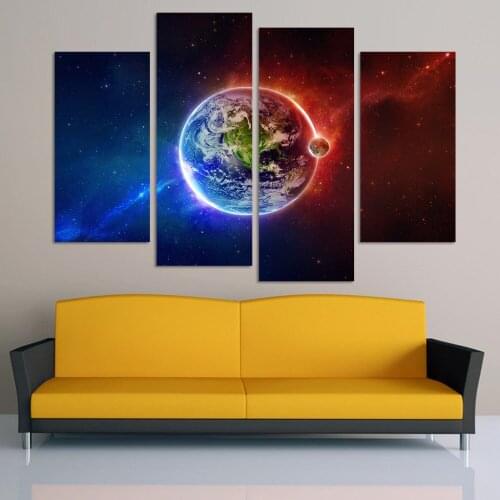 Cuadros New No Decoracion 2016 Top Fashion 4pcs Unframed Stars Universe Space Painting On Canvas Room Decoration Print Picture
