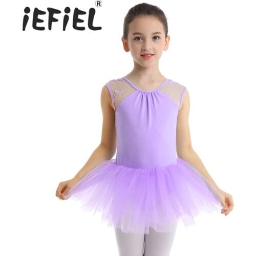 Kids Girls Princess Ballet Tutu Dress Girls Dance Clothing Kids Training Fairy Party Dance Skirt Costumes Gymnastics Leotards