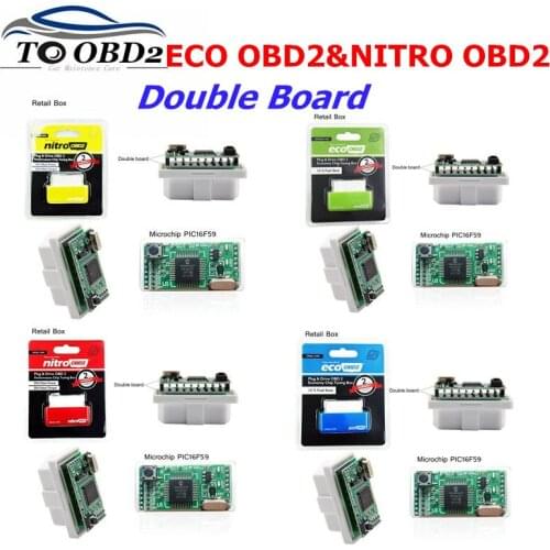 EcoOBD2 For Benzine Cars Green & Yellow Nitro OBD2 For Diesel Cars Red & Blue ECU Chip Tuning Box Lower Fuel & Lower Emission
