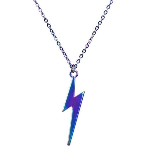 Fulmination Necklace Women Men Jewelry Rainbow Chain Around The Neck Lightning Choker Aesthetic Necklaces Woman Accessories Gift