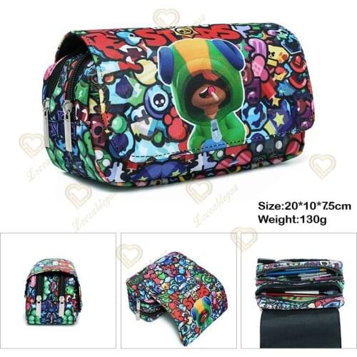 Shooting Game Leon Crow Spike Shelly Colt Jessie Brock PenPencil Bag Case Cosmetic Bag Action Figure Toy Gift for Children Kids