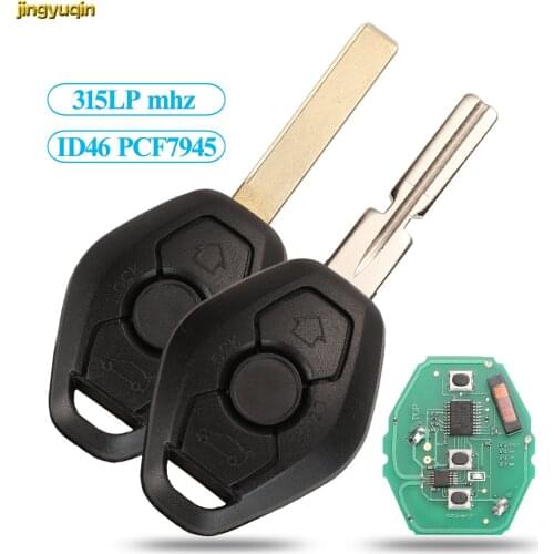 Jingyuqin Remote Car Key 315/315LP mhz ID46 PCF7953 Chip CAS2 System For BMW 3 5 7 Series HU58 HU92 Uncut Blade Fob Control