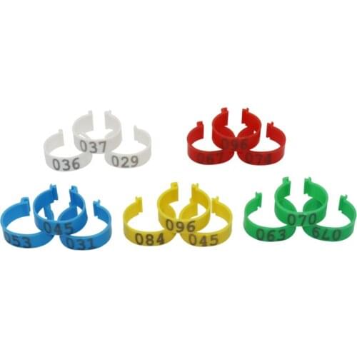 Poultry digital Clip Ring Chicken feeder tools Inner Diameter 2.5cm Poultry Feeding supplies Identification Foot Ring 100 Pcs