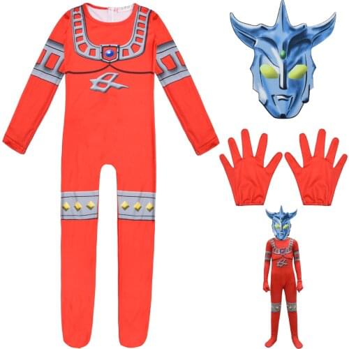 Boy Ultraman Superheroes Cape Mask Jumpsuit gloves Geed Tiga Ginga Zero Halloween Costume For Kids Child Cosplay Clothing