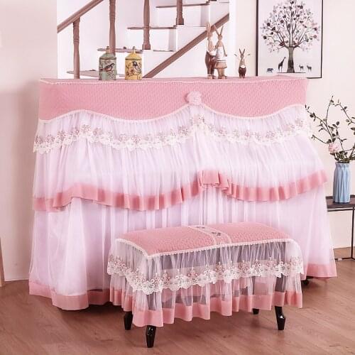 All Inclusive Lace Piano Cover single double Stool covers Korean Style Piano Dust proof Cover Do not take it off to play
