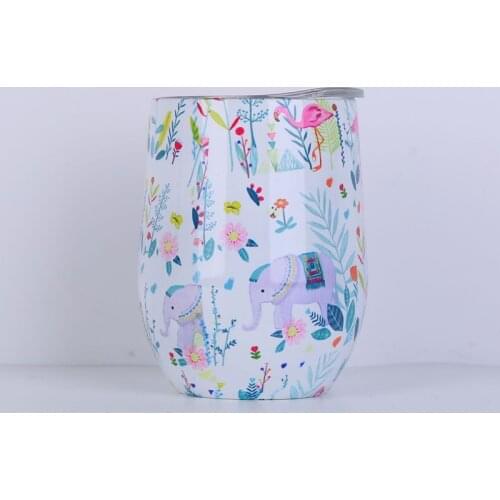 20pcs 12 Oz Tumbler Elephant Flamingo Travel Car Mugs Insaluted Vacuum 304 Stainless Steel Tumbler Water Bottle Coffee Glasses