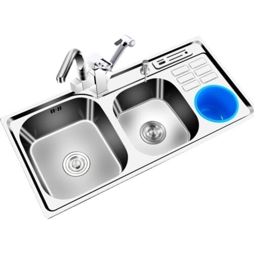 Blossom Kitchen Sink 304 Stainless Steel Three Trough Nano Vegetable Washing Basin Thickened Sink Household Sink