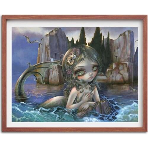 5D Diamond Painting Big Eyed Mermaid Cartoon Cross Stitch Kits Embroidery Art Mosaic Full Drill Mosaic Home Decor Gift GJ732