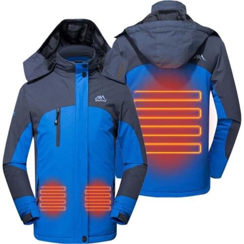2021 New 3 Areas Heated Cotton Jacket USB Winter Outdoor Electric Heating Jackets Warm Sprots Thermal Coat Clothing