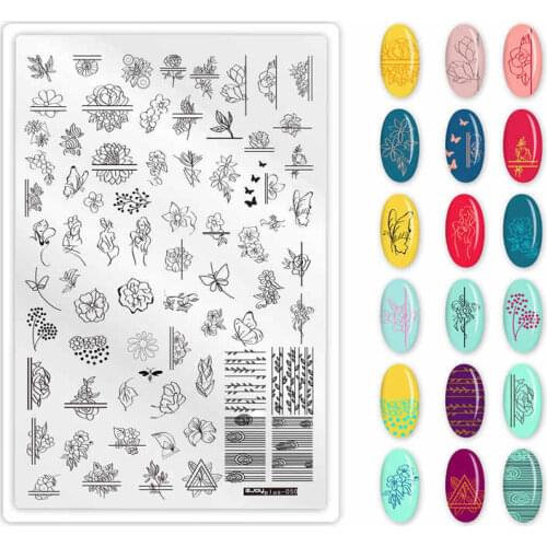 New 9.5*14.5CM Flowers Animal Pattern Nail Art Stamping Plates Stamping Nail Image Templates Manicure Nail Stamps