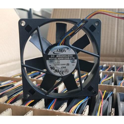 New AD0812HB-D7B 80mm DC 12V 0.20A Computer Cooling Fan,80X80X15mm Dual Ball Bearing 4P 4Wire ,for Dahua Video Decoder Cooler