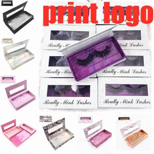 Wholesale False Eyelashes Package Makeup Eyelash Packaging Box print Logo Lash Boxes Packaging Mink Lashes Case Bulk Vendors