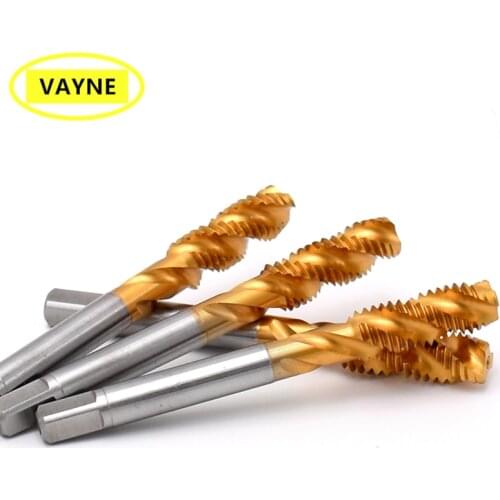 HSSE With Tin Spiral Fluted Tap UNC 1-64 2-56 4-40 5-40 6-32 8-32 10-24 12-24 1/4 5/16 3/8 7/16 1/2 Machine Screw Thread Taps