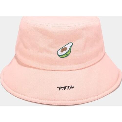 Avocado Bucket Hat Hip Hop Fruit Embroidered Fishing Sun Hat Unisex Hiphop Beach Panama Summer Fishermen Sunhat Dropship