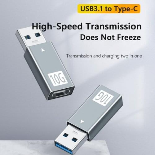 10Gbps USB 3.0 to Type C Adapter Male to USB 3.1 Female Data Converter for Computer PC Charger Plug Support Music-grade Mic