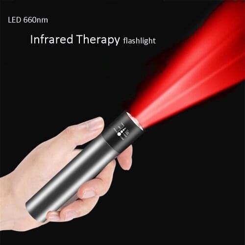 Rechargeable LED 660nm Infrared Therapy Flashlight Portable Physiotherapy Lamp Improve Skin Condition Relieve Muscle Pain