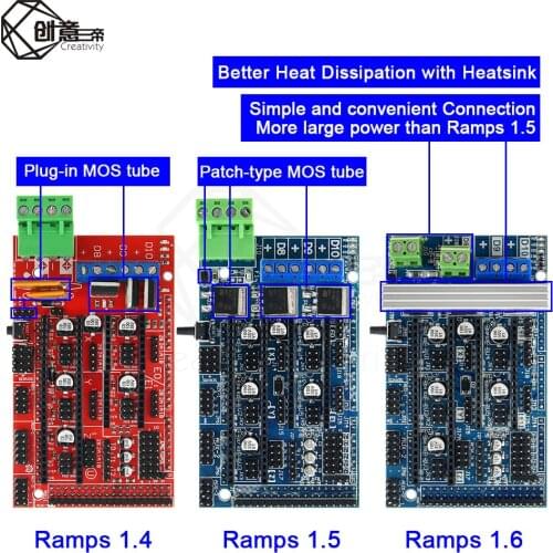 Ramps 1.6 Expansion Control Panel with Heatsink Upgraded Ramps 1.4/1.5 for arduino 3D Printer Board