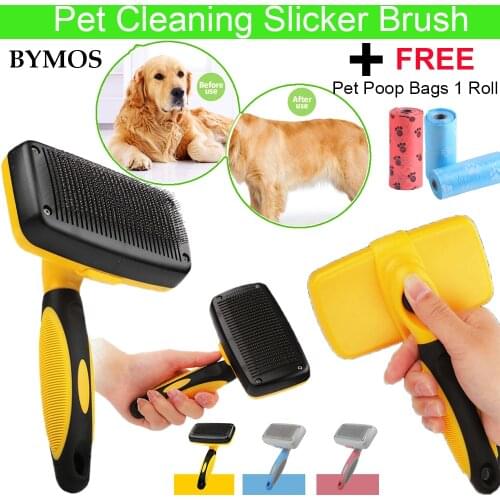 Cats Dogs Pet Hair Cleaning Supplies Dogs Cats Pet Grooming Self Cleaning Slicker Brush Comb Hair Fur Shedding Tool