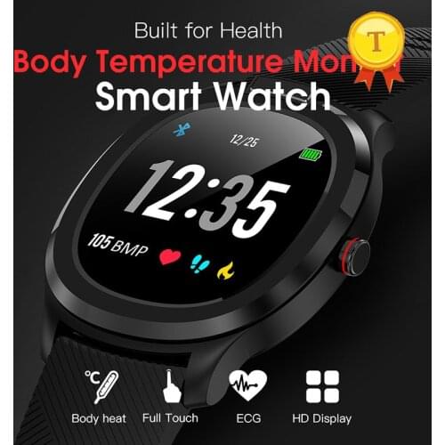 2020 newest IP68 Waterproof ECG PPG smart watch Temperature Monitor Heart Rate Blood Pressure bluetooth Smartwatch Fitness track