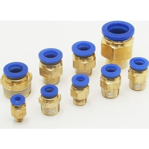 PC Pneumatic Tube Connector The Air Compressor Parts Straight Push In Pneumatic Fitting 1/2"1/4"3/8"1/8"M5Male-4 6 8 10 12