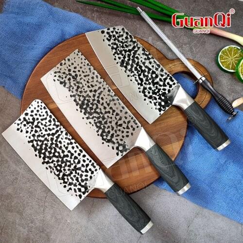 Traditional Handmade Forged Kitchen Knife Stainless Steel Sharp Slicing Knife Meat Chopping Knife Cleaver Knife Cutter Tools