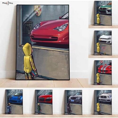 Vintage Childs Dream Car Posters Prints On Canvas Painting Nordic Wall Art Pictures for Living Room Modern Home Decoration Gift