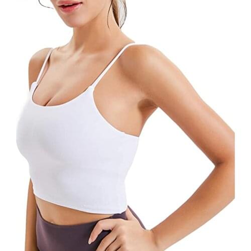 Heyyoga Women Solid Soft Fitness Crop Tops Lady Gym Workout Plain Bras Yoga Push Up Sports Bras With Removable Pads Padded