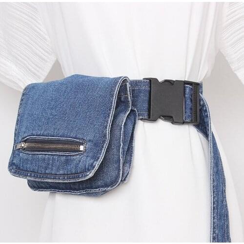 Womens runway fashion vintage denim pocket Cummerbunds female Dress Corsets Waistband Belts decoration wide belt R687