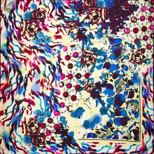 Pure Silk Scarf Women Hijab Female Head Scarf Womens Natural Silk Square Large Female Headband Hair Scarf Gift for Women Flower