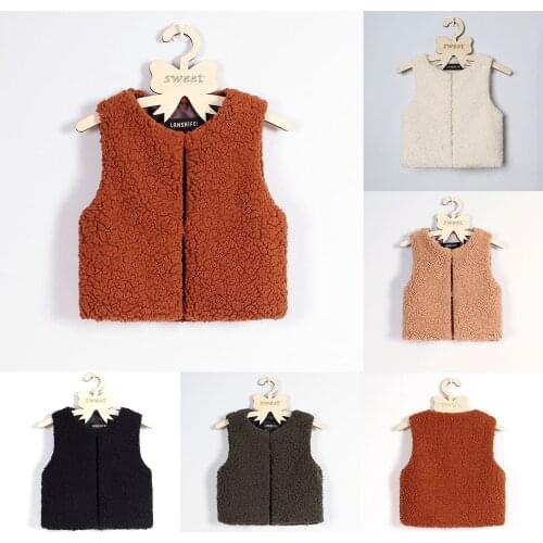 Toddler Baby Boys Girls Winter Villus Fleece Solid Coat Outwear Warm Waistcoat Children Outerwear Girls Coats Baby Overcoat