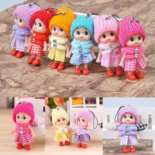 1pcs Cute Mini Dolls Toy 8cm Lattice Clown Confused Cartoon Phone Mobile Doll Dolls Gift Color Pendant Soft Kids Random Toy G3Z3