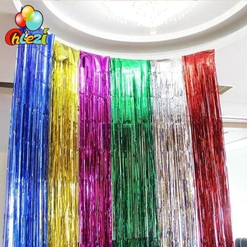 2M*1M Rain curtain Long Curling Ribbon Birthday Party Wedding Decoration String Party Supplies balloon background Rain curtain