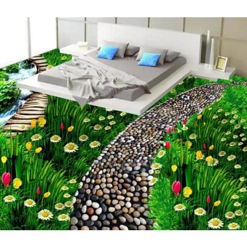 3D large suspended ladder floor 3D Flooring PVC Waterproof Floor Painting Mural Custom Photo 3D Wall Murals Wallpaper