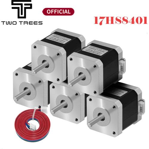 Twotrees 5PCS Nema17 Stepper Motor 48mm 42 motor Nema 17 motor 42BYGH 1.7A (17HS8401) motor 4-lead for 3D printer CNC XYZ