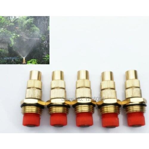 5pcs/pack 1/2" DN15 Adjustable Brass Garden Misting Spray Nozzles Atomizing Roof Lawn Cooling Sprinklers Nozzles