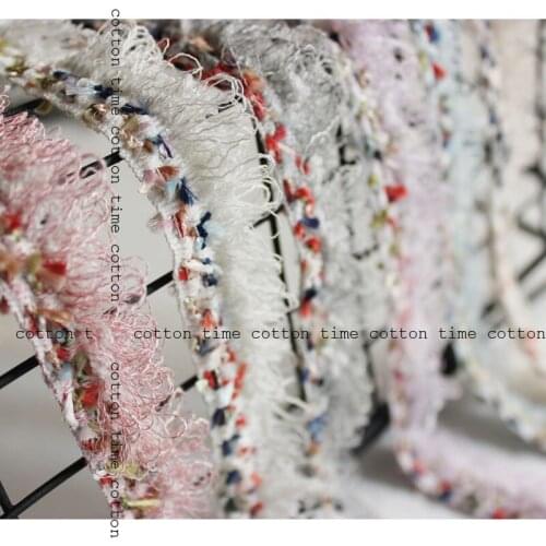 5yards/lot mixed color tassel webbing 2.5cm watercolor mixed ribbon 6colors chic trim accessory for bag garment home deco